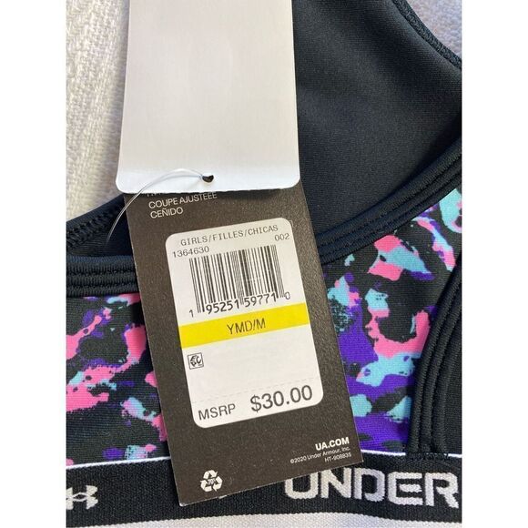 Under Armour Youth Medium Crossback
Printed Sports Bra - Picture 4 of 6